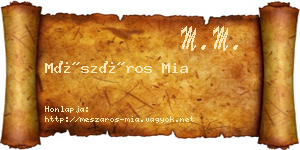 Mészáros Mia névjegykártya